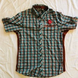 MEN’S LIGHTWEIGHT COLLARED SNAP-CLOSURE S/S LRG CLUB RIDE CYCLING  SHIRT (EUC)